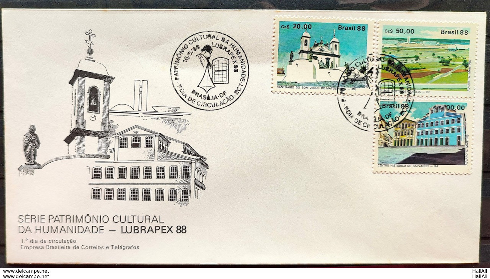 Brazil Envelope FDC 445 1988 Cultural Heritage Of Humanity CBC DF - FDC