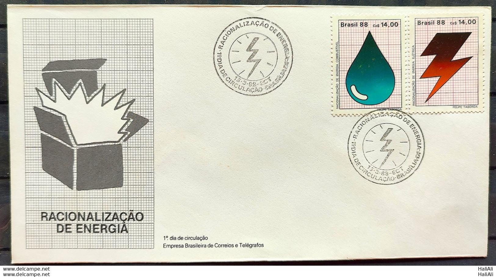 Brazil Envelope FDC 441 1988 CBC BSB 3 Energy Rationalization - FDC