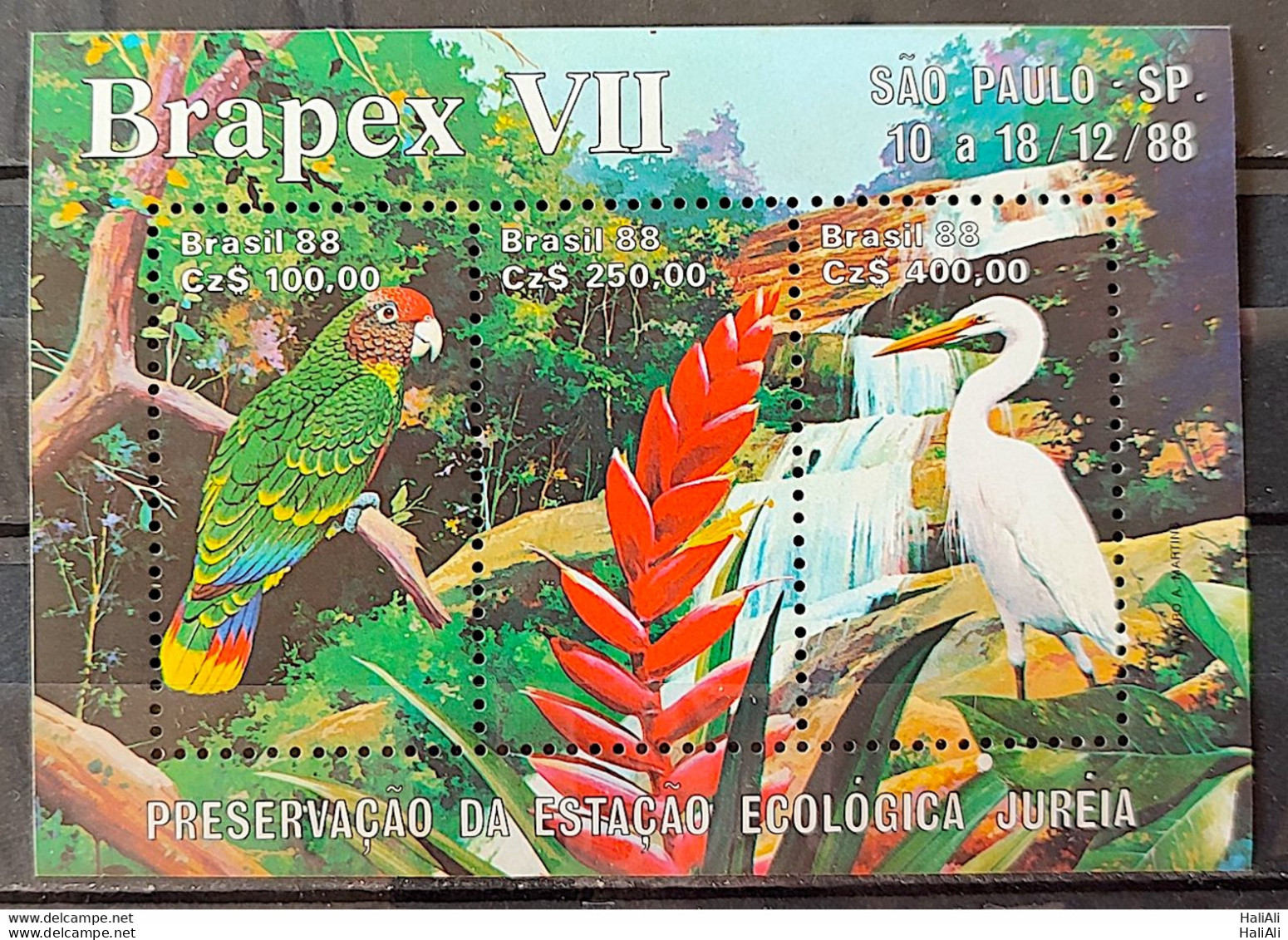 B 78 Brazil Stamp Brapex Ecologic Estacion Juria Bird Fauna 1988 - Unused Stamps