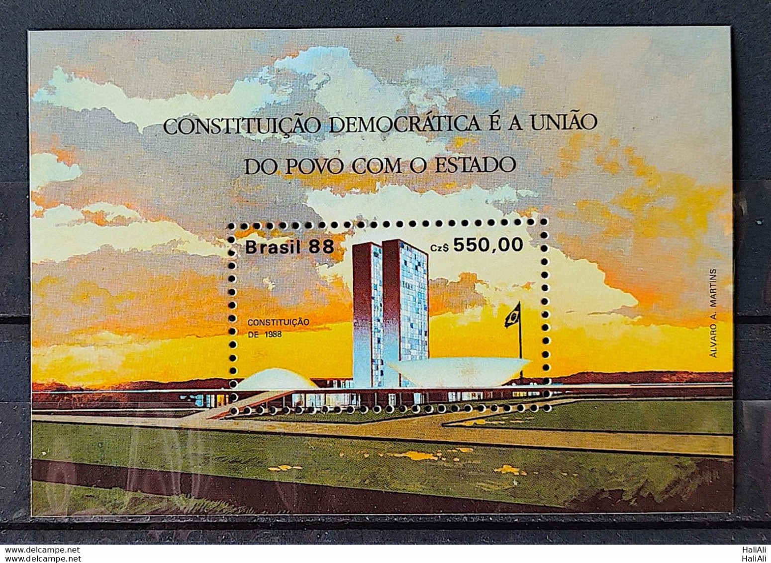 B 77 Brazil Stamp Promulgation Of The Constitution Brasilia National Congress 1988 CLM 1 - Ungebraucht