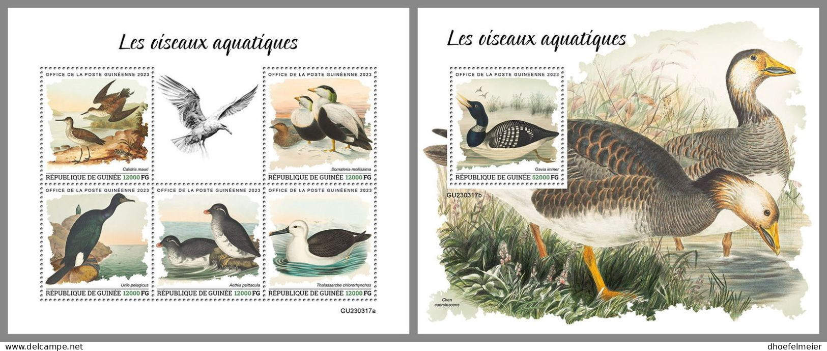 GUINEA REP. 2023 MNH Water Birds Wasservögel M/S+S/S – IMPERFORATED – DHQ2417 - Other & Unclassified