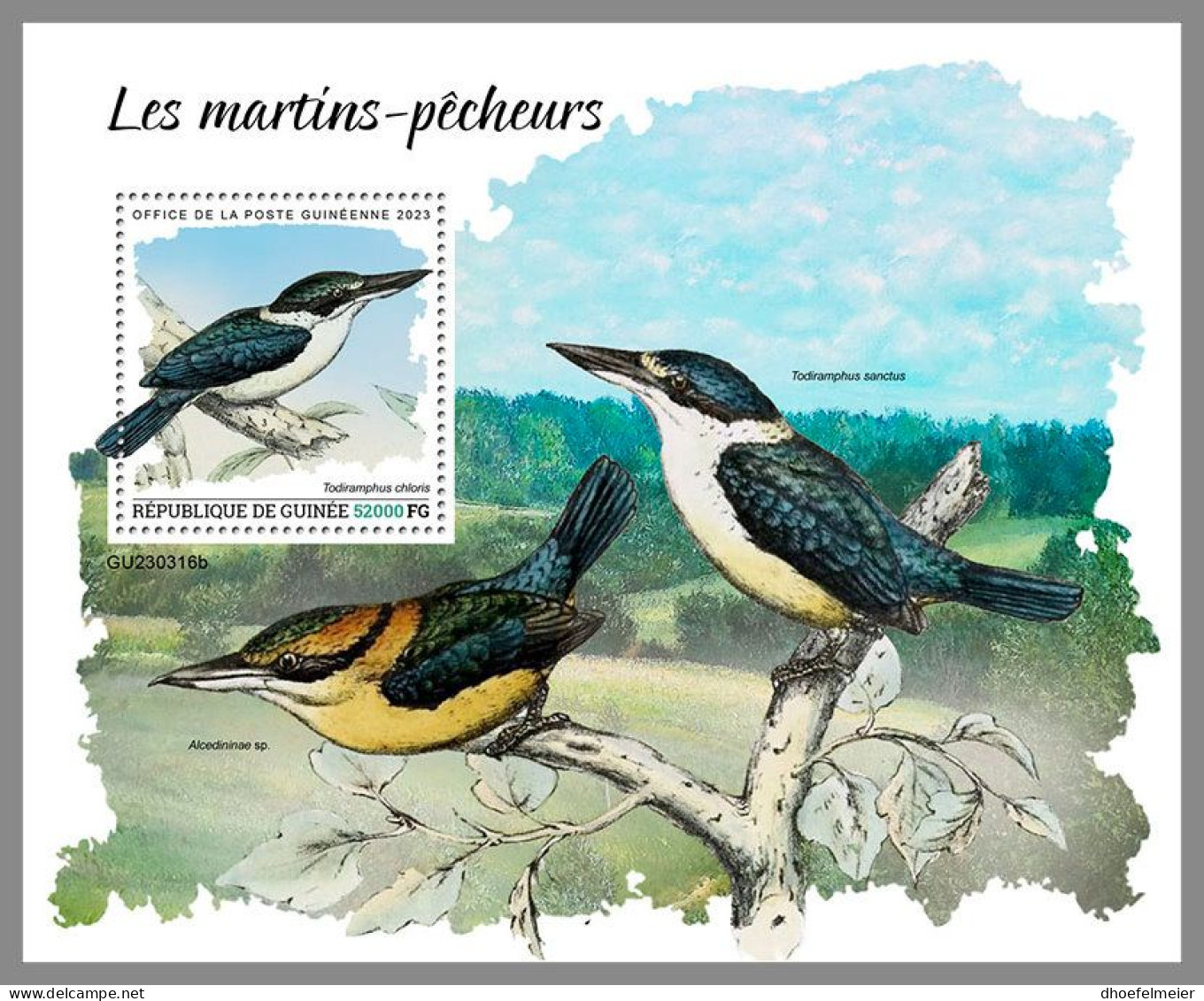 GUINEA REP. 2023 MNH Kingfishers Eisvögel S/S – IMPERFORATED – DHQ2417 - Other & Unclassified