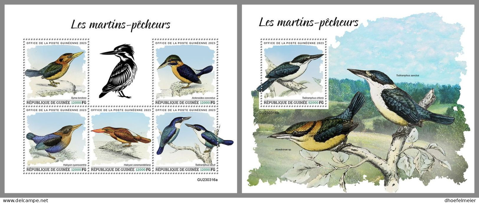 GUINEA REP. 2023 MNH Kingfishers Eisvögel M/S+S/S – IMPERFORATED – DHQ2417 - Autres & Non Classés
