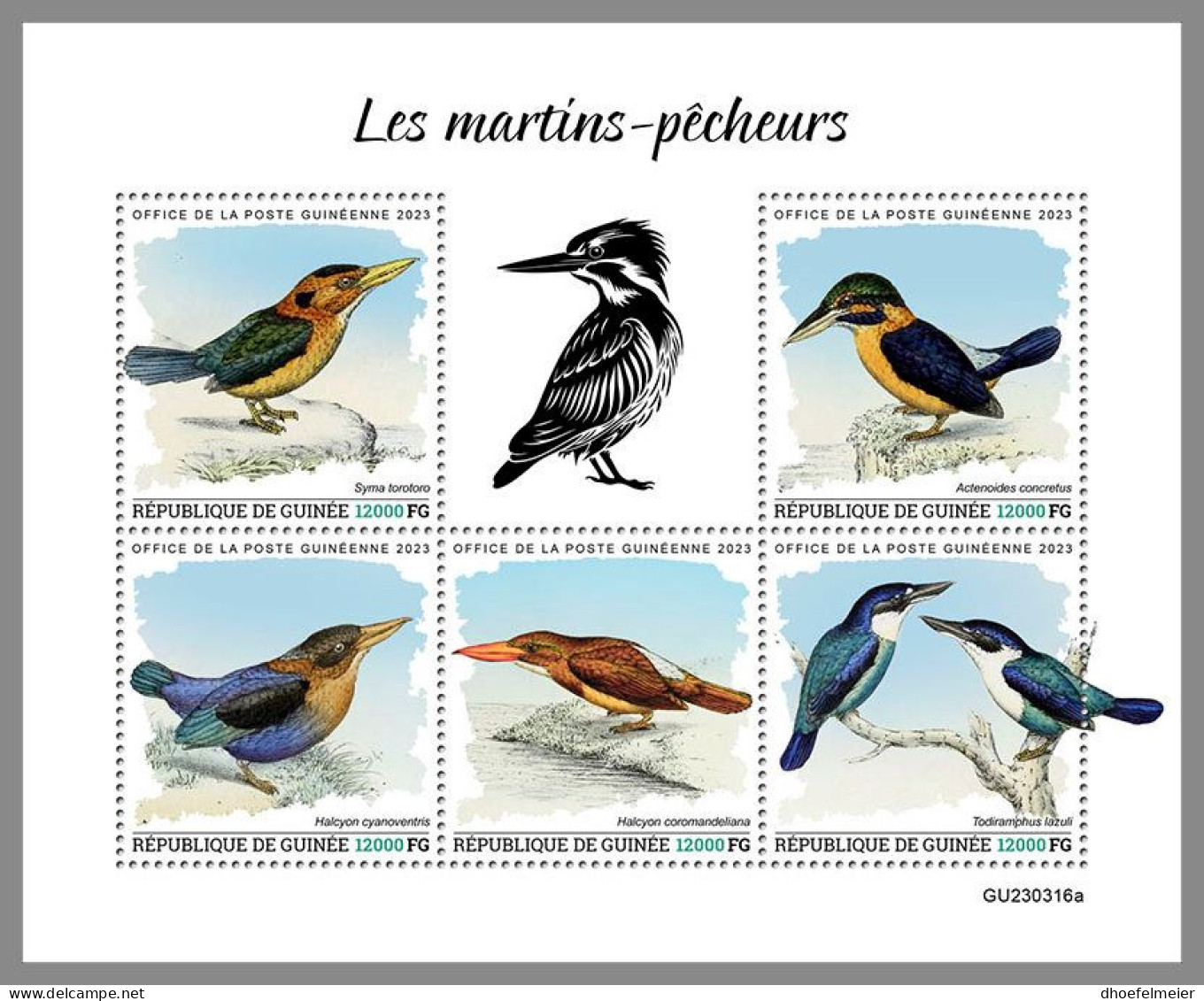 GUINEA REP. 2023 MNH Kingfishers Eisvögel M/S – IMPERFORATED – DHQ2417 - Other & Unclassified