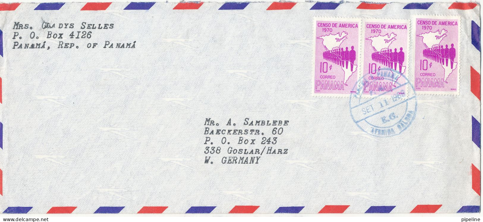 Panama Air Mail Cover Sent To Germany 11-9-1969 Topic Stamps MAP - Panama