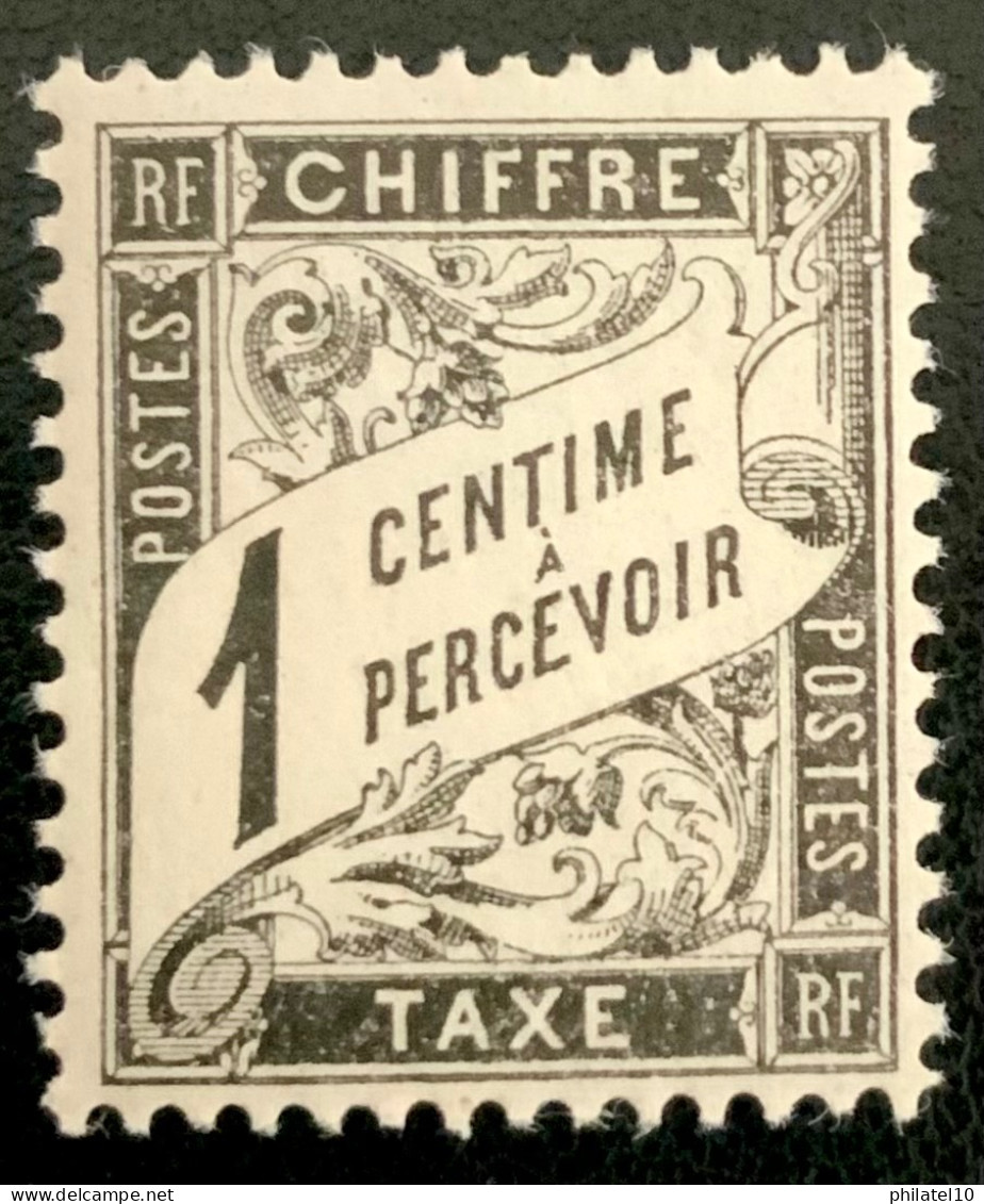 1882 FRANCE N 10 CHIFFRE TAXE À PERCEVOIR 1 CENTIME - NEUF** - 1859-1959 Nuevos