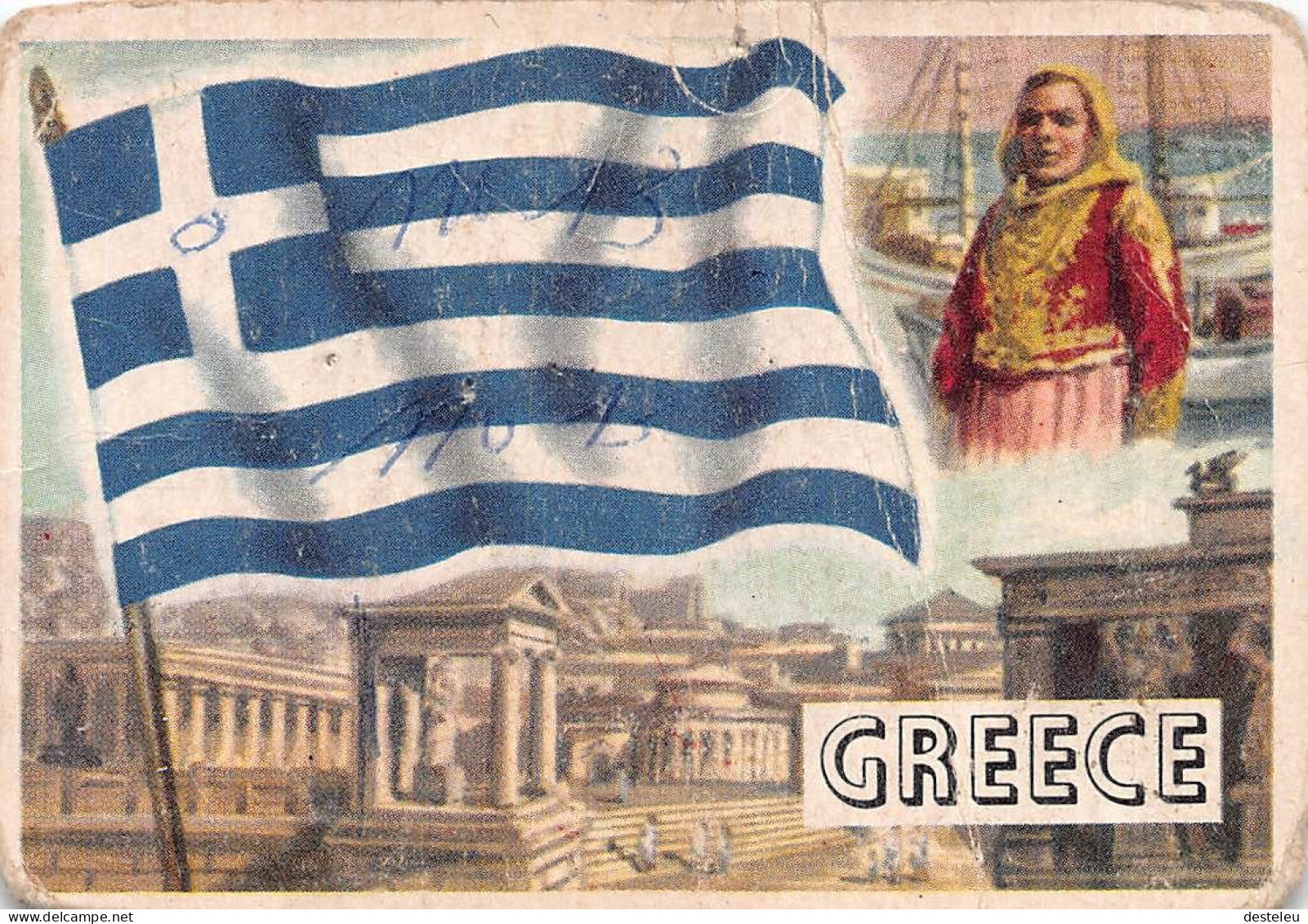 Flags Of The World Chromo -  Greece - 6.5 X 9.5 Cm - Other & Unclassified