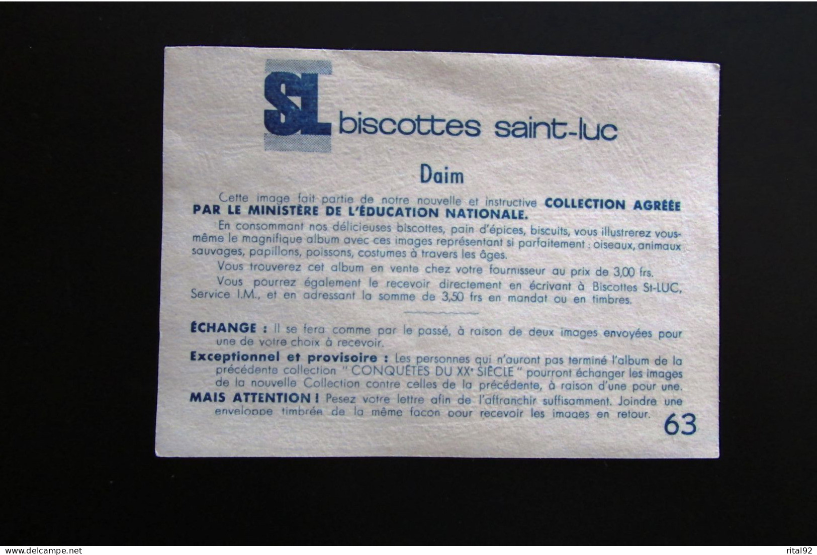 Chromo/image "Biscottes - Pain D'épices St LUC" - Série D'images à Collectionner - Sammelbilderalben & Katalogue