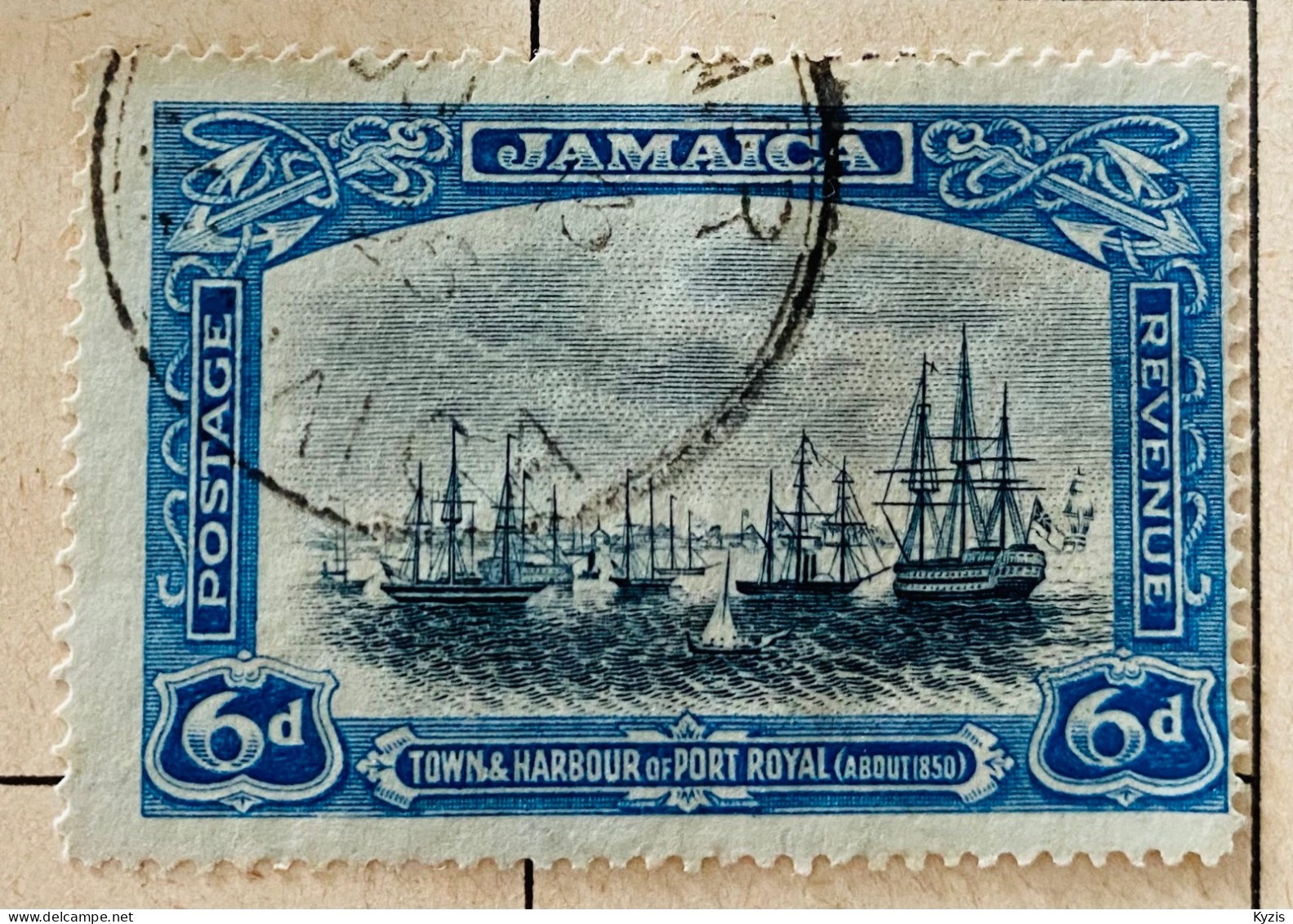 JAMAIQUE - VARIÉTÉ - 1921-23 - Sc 95 6p Ville Et Port De Port Royal - Jamaique (1962-...)