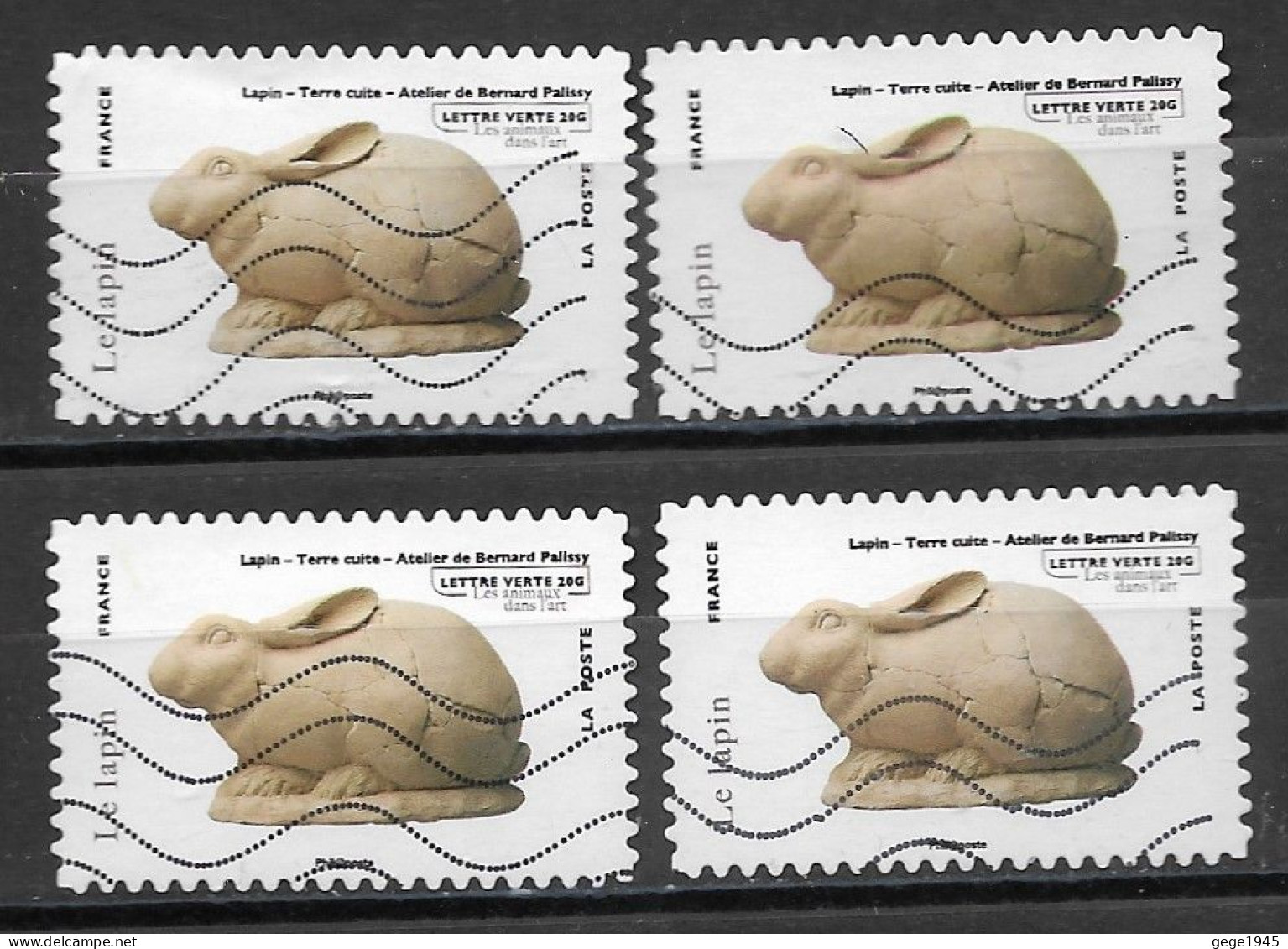 France 2013  Oblitéré Autoadhésif  N° 776   (  4 Exemplaires )  -   Les Animaux Dans L'art - Used Stamps