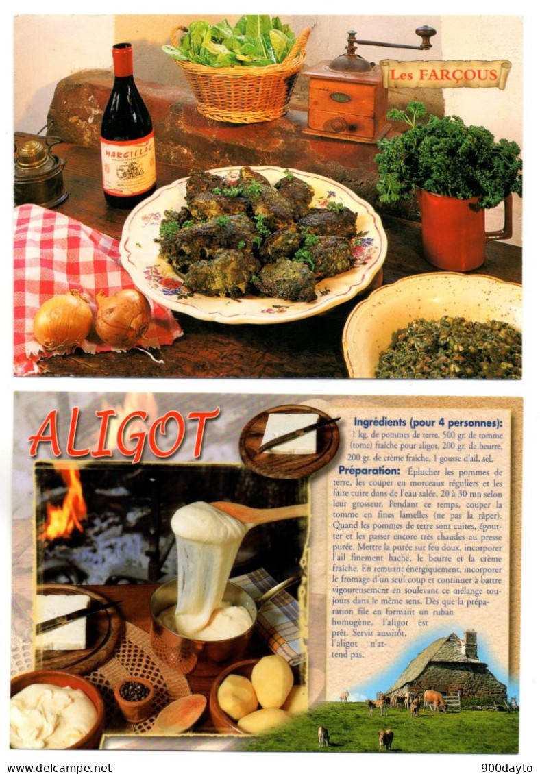 Lot De 5 CP. (Beignets De Courgettes; Les Farcous; Aligot; Le Gâteau Breton; La Potée Auvergnate). - Küchenrezepte