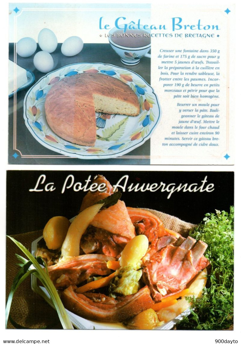 Lot De 5 CP. (Beignets De Courgettes; Les Farcous; Aligot; Le Gâteau Breton; La Potée Auvergnate). - Ricette Di Cucina