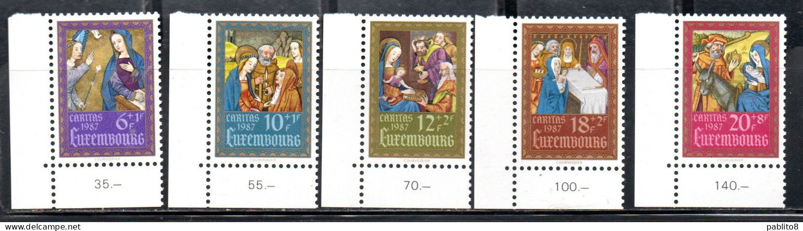 LUXEMBOURG LUSSEMBURGO 1987 CHRISTMAS NATALE NOEL WEIHNACHTEN NAVIDAD COMPLETE SET SERIE COMPLETA MNH - Nuevos