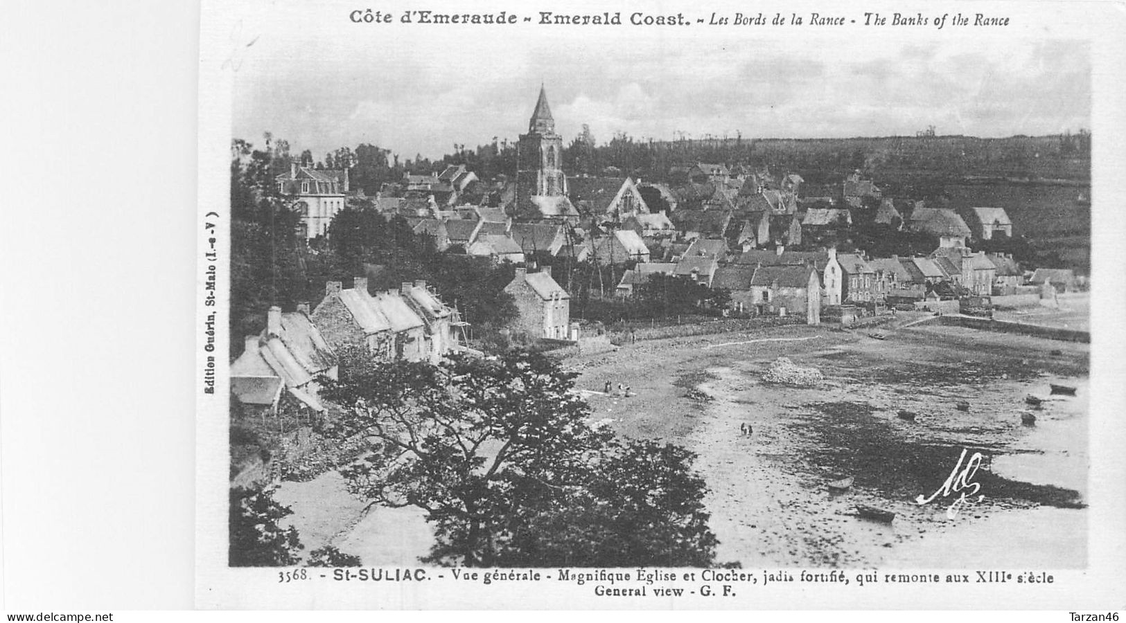 25.04.2024 - A - 3568. SAINT SULIAC -  Vue Générale, Magnifique église Et Clocher Jadis Fortifiée.... - Saint-Suliac