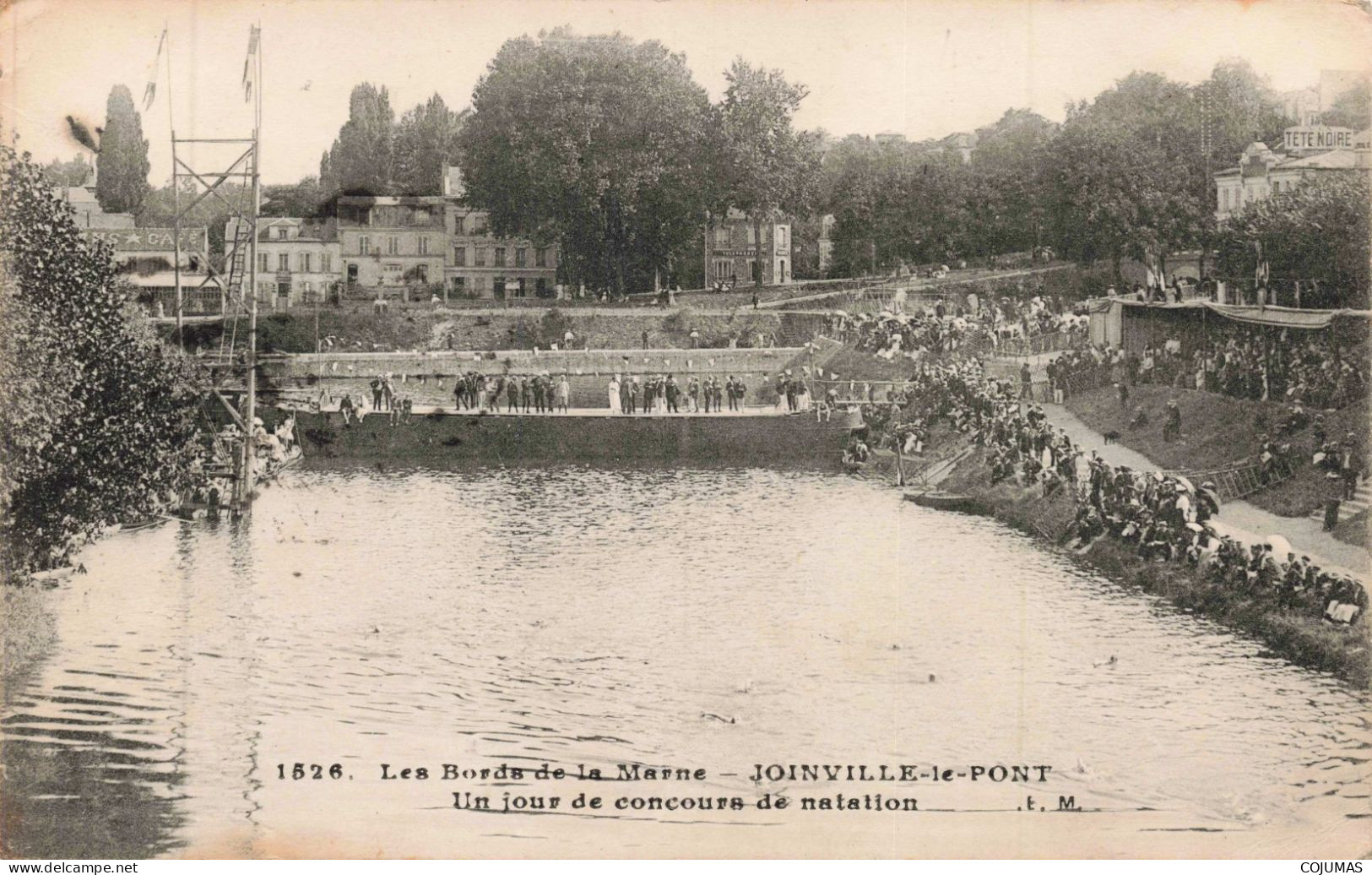 94 - JOINVILLE LE PONT _S28411_ Les Bords De La Marne - Un Jour De Concours De Natation - Cachet Militaire - Joinville Le Pont