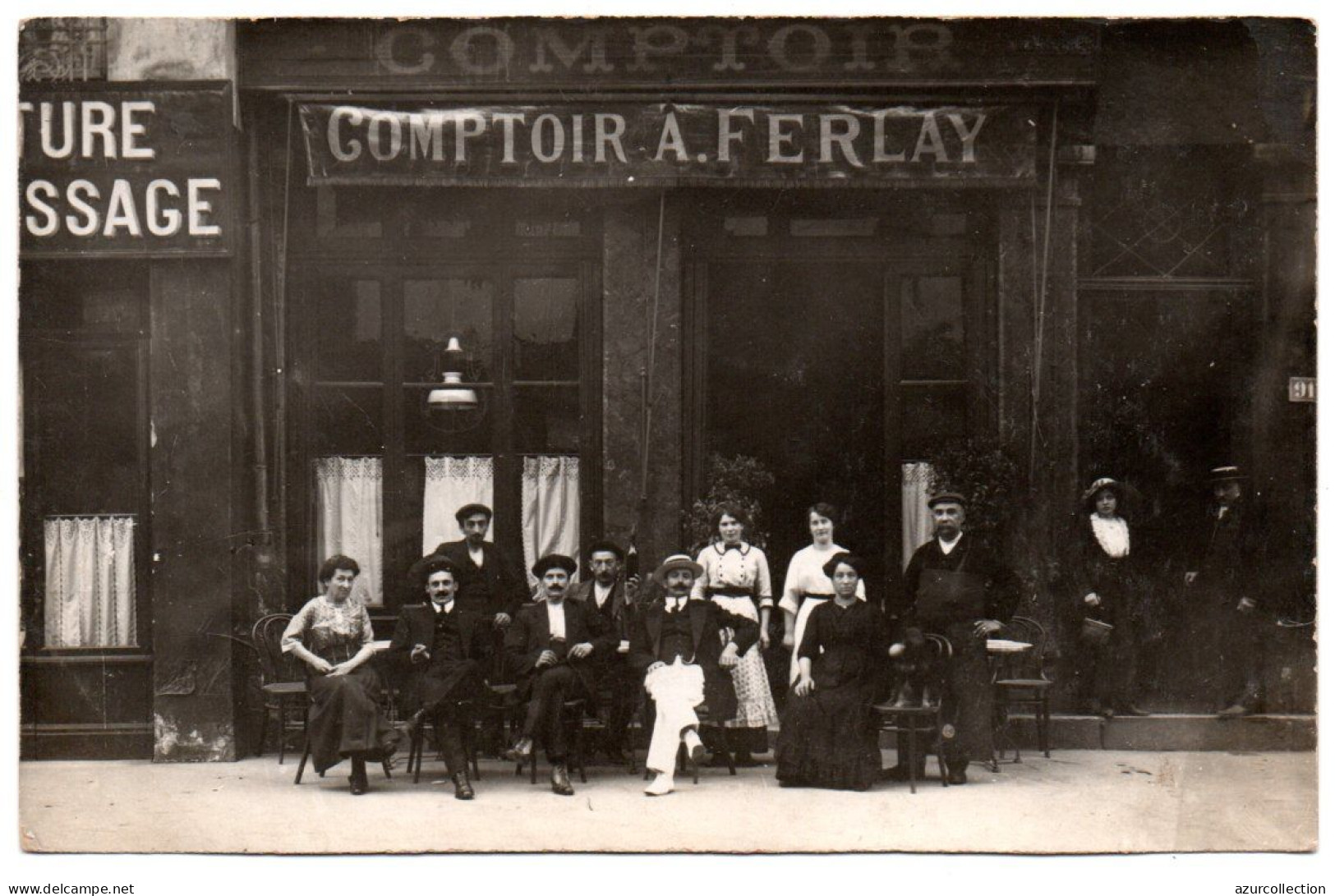 Devanture Café-comptoir. Maison A. Ferlay. Carte Photo Animée Non Située - Cafés