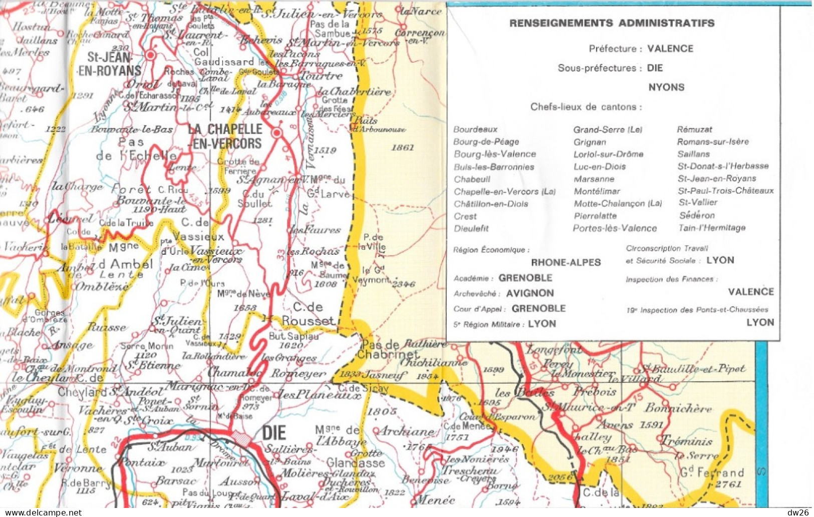 Carte Départementale Blondel La Rougery De 1969, Echelle 1/200 000 - Edition Taride - Strassenkarten