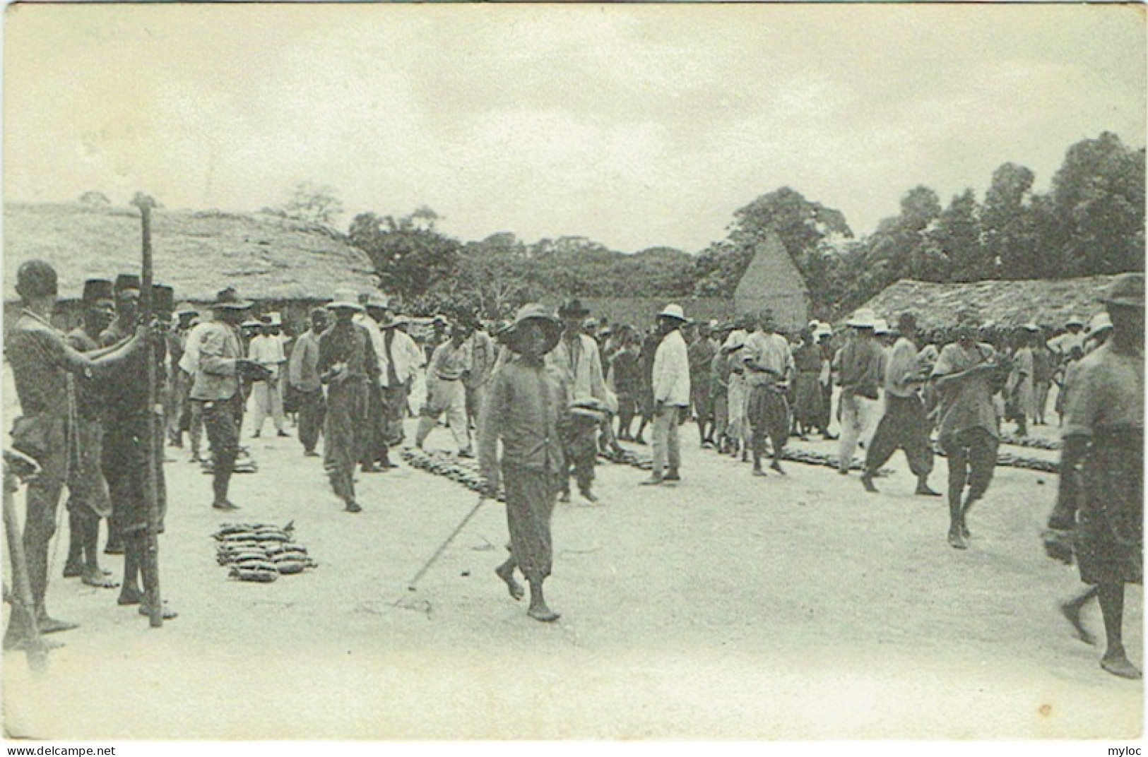 Congo Belge. Village. Scène De Vie . Ecrite Depuis Kinshasa En 1920. - Congo Belga