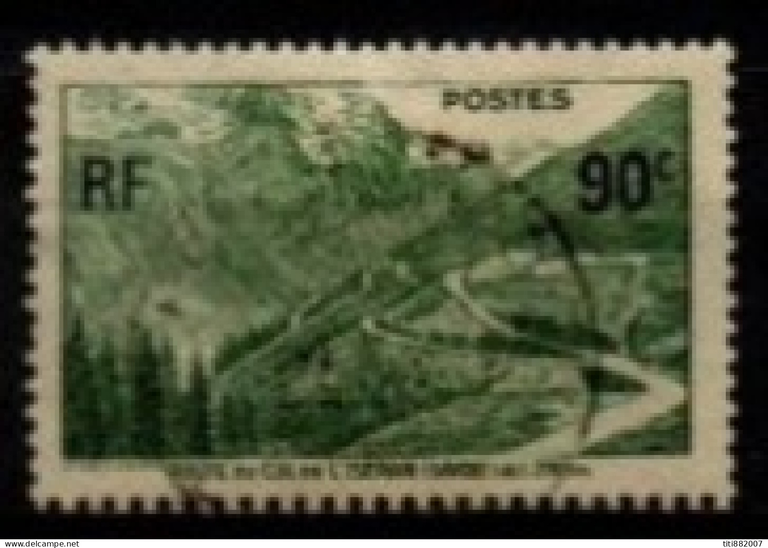 FRANCE    -   1937 .   Y&T N°  358 Oblitéré.    Col  De  L' Iseran - Oblitérés