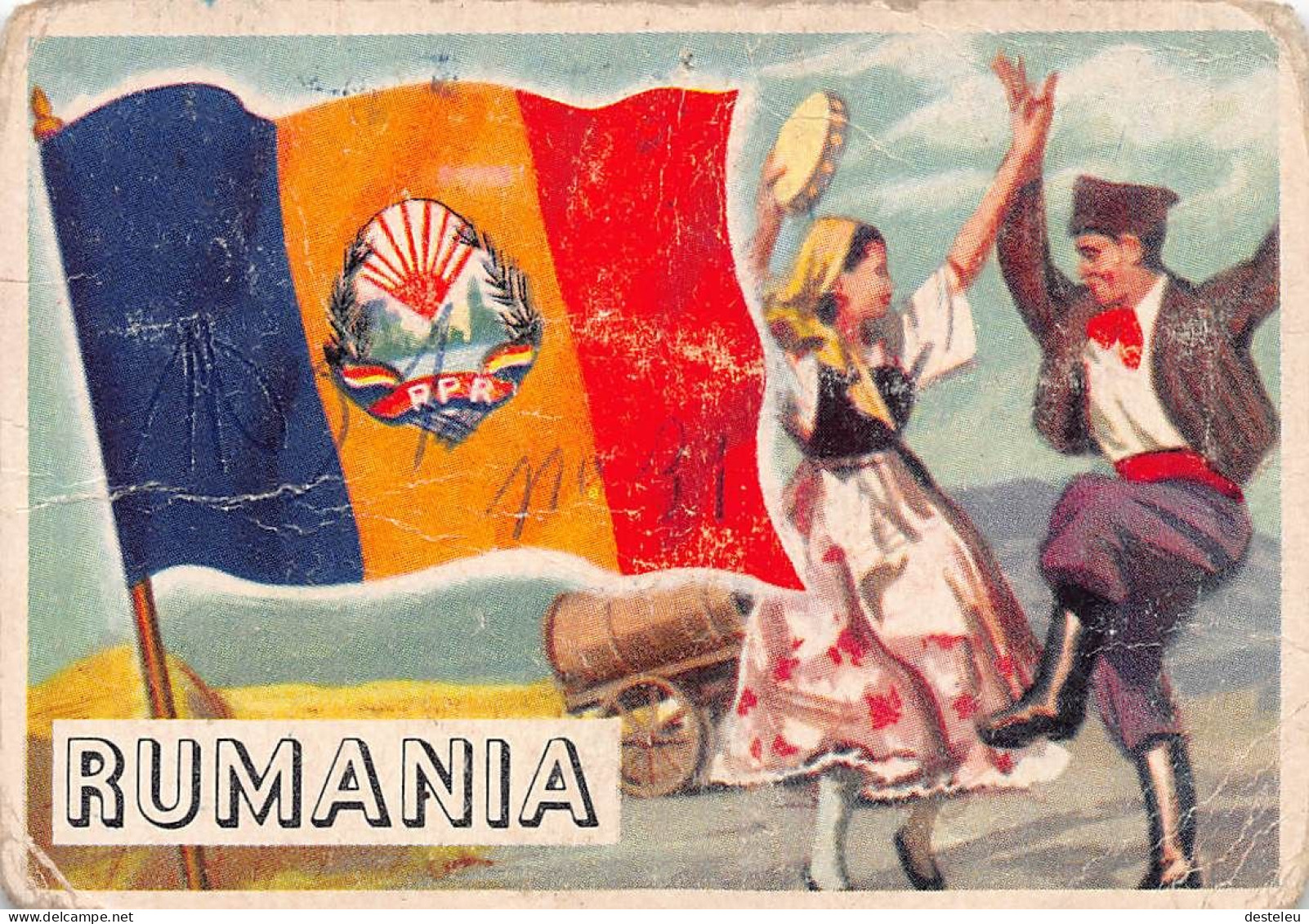 Flags Of The World Chromo - Rumania Romania - 6.5 X 9.5 Cm - Other & Unclassified