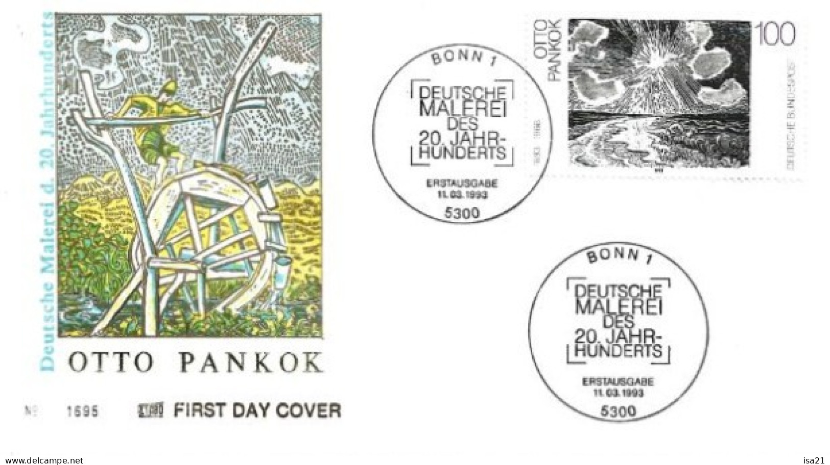 Allemagne: FIRST DAY COVER 1993: Otto PANKOK, BONN - 1991-2000