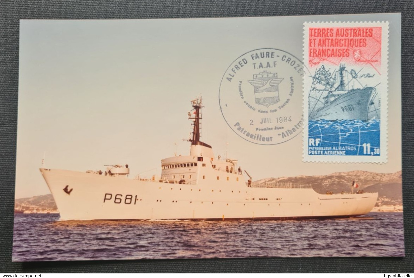 TAAF, Timbre Numéro PA 84 Oblitéré De CROZET  Le 2/7/1984 Sur Carte Photo. - Storia Postale