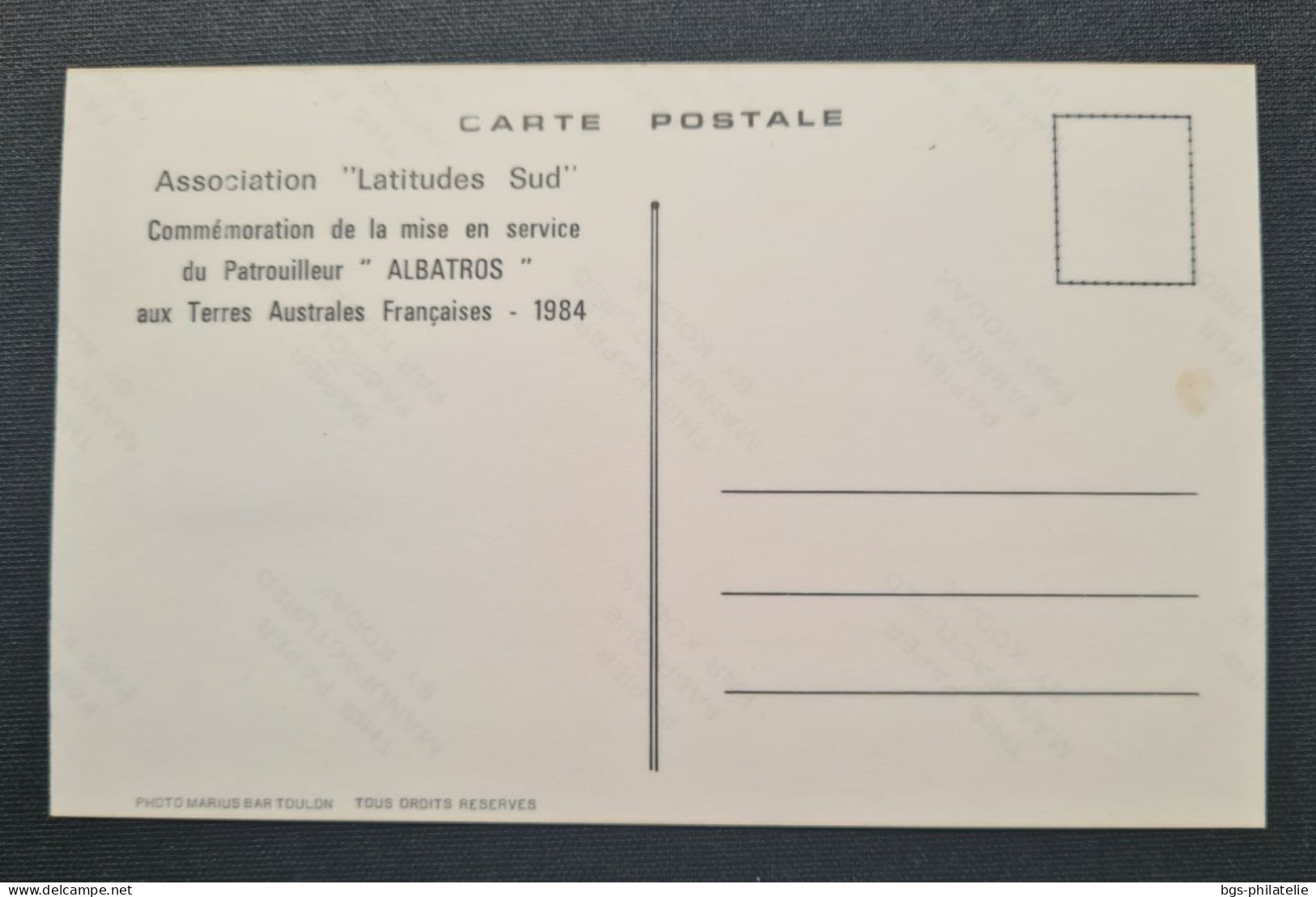 TAAF, Timbre Numéro PA 84 Oblitéré De CROZET  Le 2/7/1984 Sur Carte Photo. - Briefe U. Dokumente