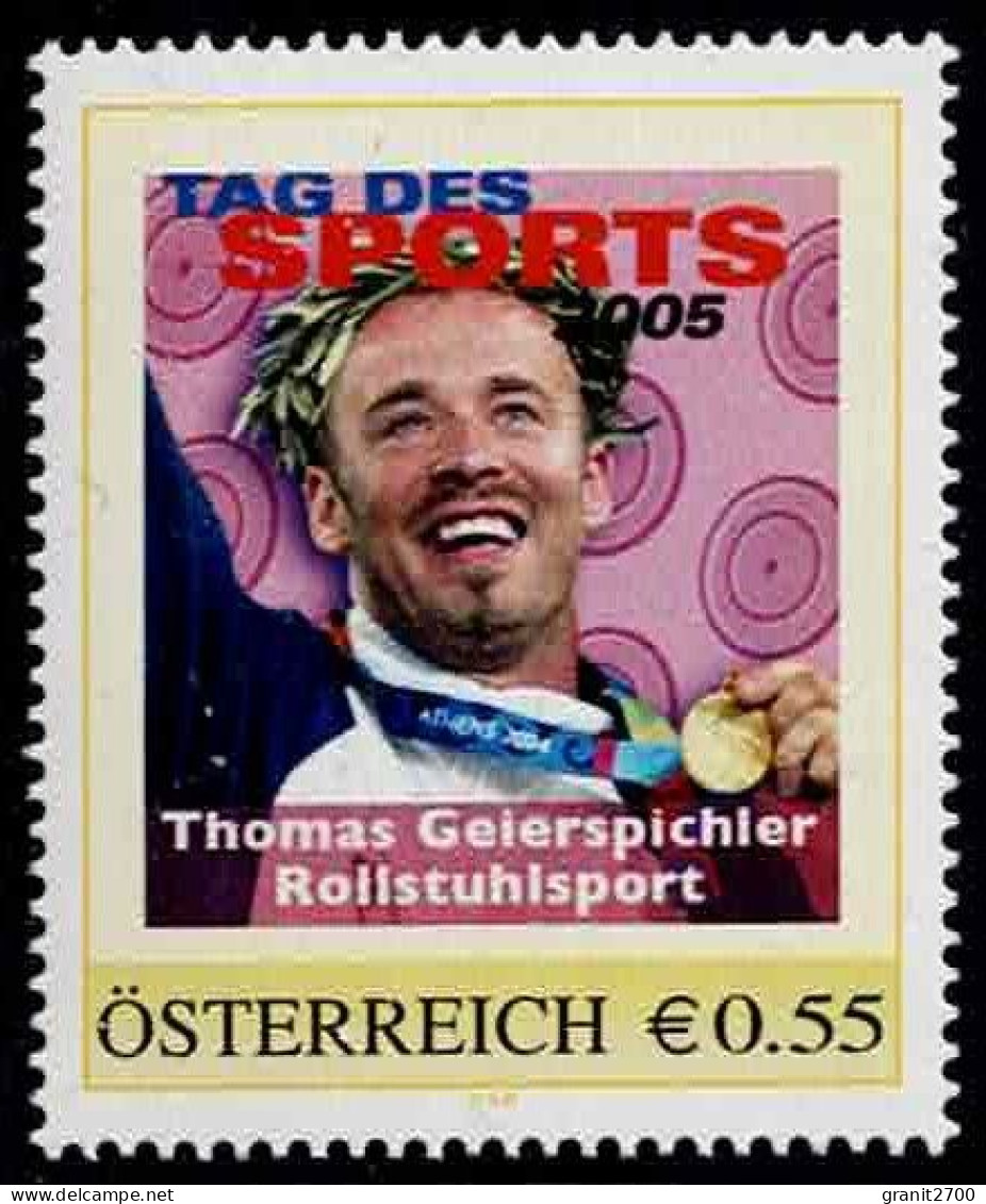 PM  Tag Des Sports 2005 - Thomas Geierspichler  - Rollstuhlsport  Ex Bogen Nr. 8007311  Postfrisch - Personnalized Stamps