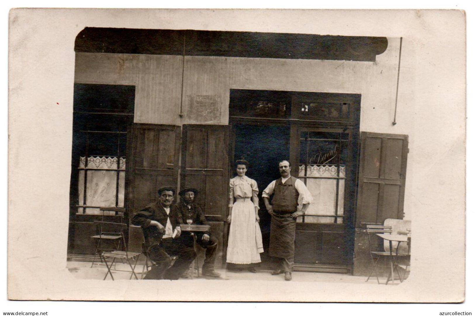 Devanture De Café. Maison David. Carte Photo Animée Non Située - Cafes