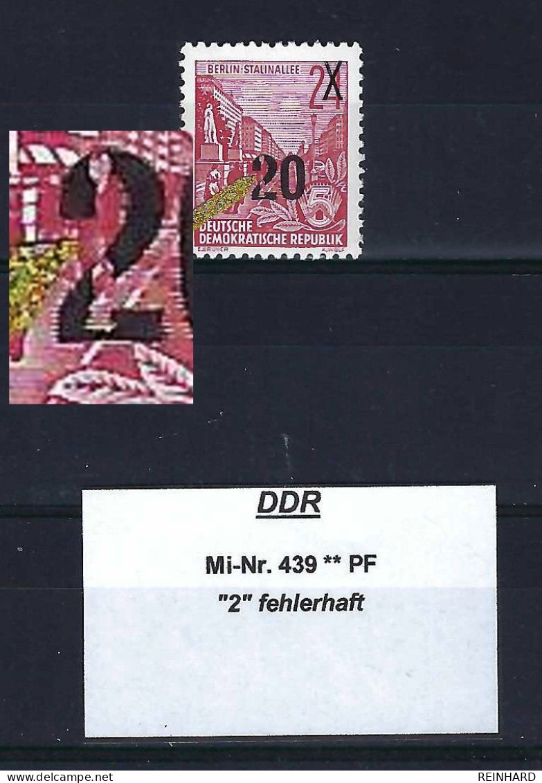 DDR Mi-Nr. 439 Abart Postfrisch - Siehe Beschreibung Und Bild - Abarten Und Kuriositäten