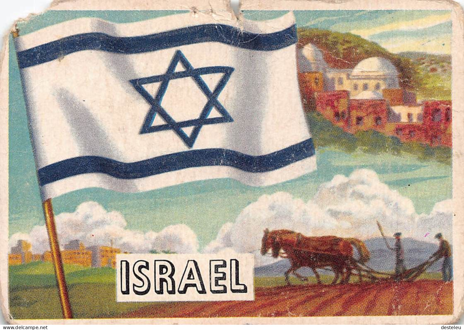 Flags Of The World Chromo -Israel - 6.5 X 9.5 Cm - Other & Unclassified