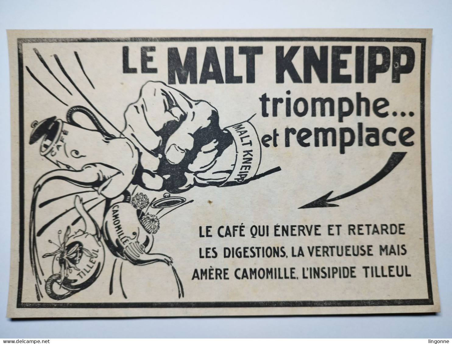 Cartonnage Publicitaire Le MALT KNEIPP Café  16 X 24 Cm Env - Publicités