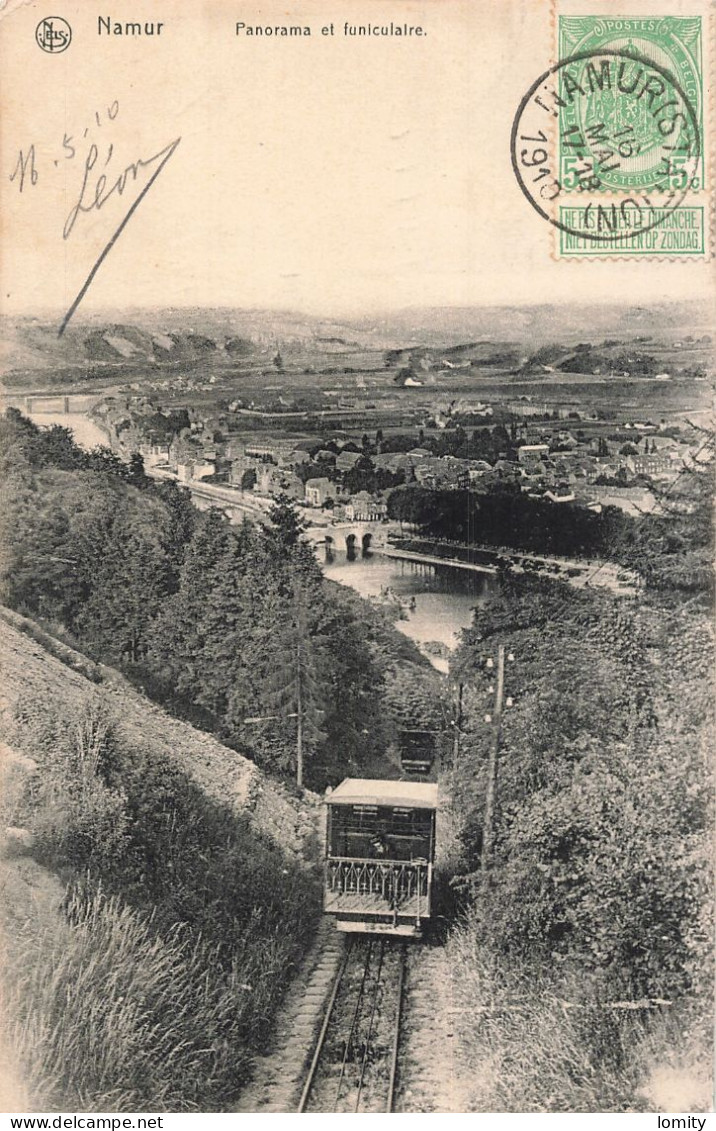 Belgique Namur Panorama Et Funiculaire CPA Cachet 1910 - Namen