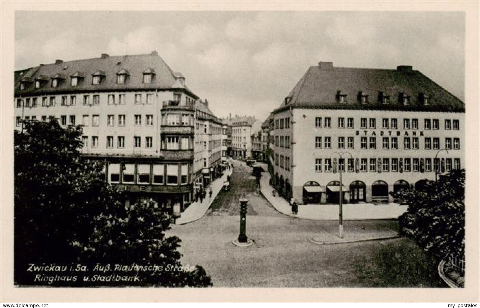 73886692 Zwickau  Sachsen Plauensche Strasse Ringhaus Und Stadtbank  - Zwickau