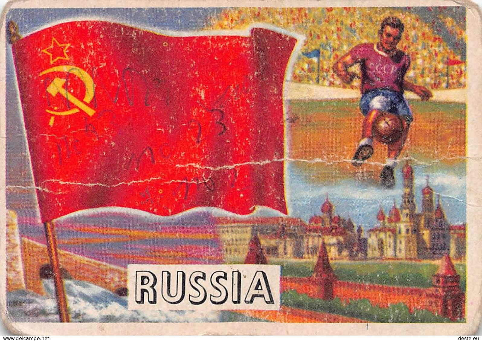 Flags Of The World Chromo - Russia - 6.5 X 9.5 Cm - Autres & Non Classés