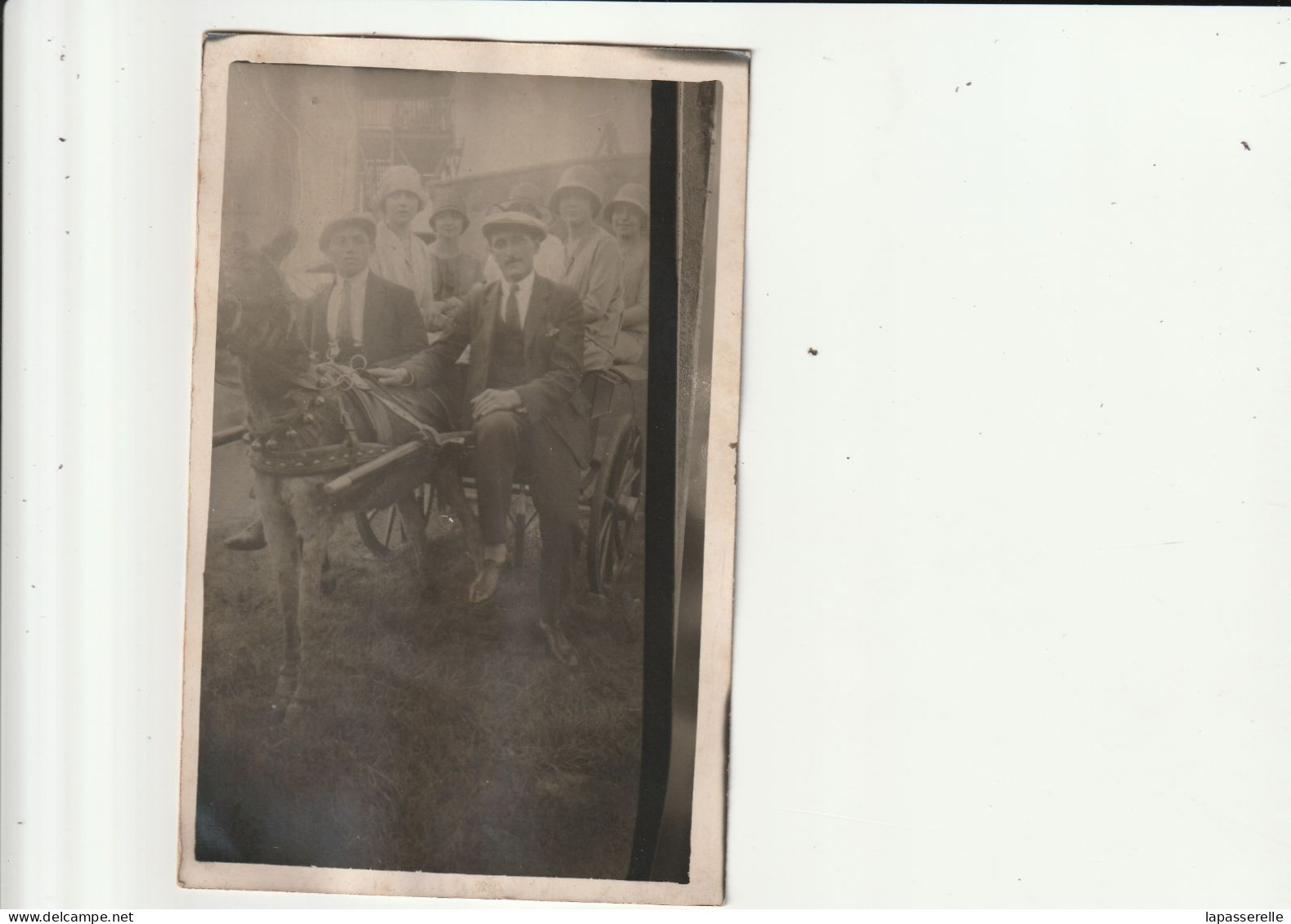 Lot De 3 Cartes Photo à Identifier :années 30-40  Fête Foraine ? Personnages Dans Calèche, Couple, Enfants Et Cheval - Te Identificeren