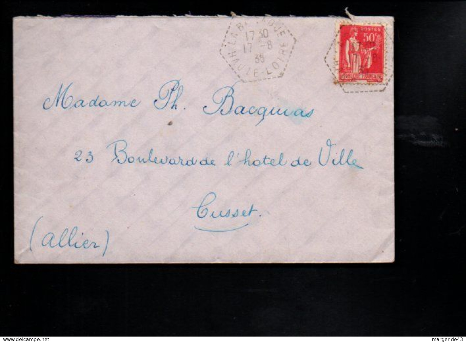 LETTRE DE LA BARRAQUE HAUTE LOIRE 1935 - 1921-1960: Modern Period