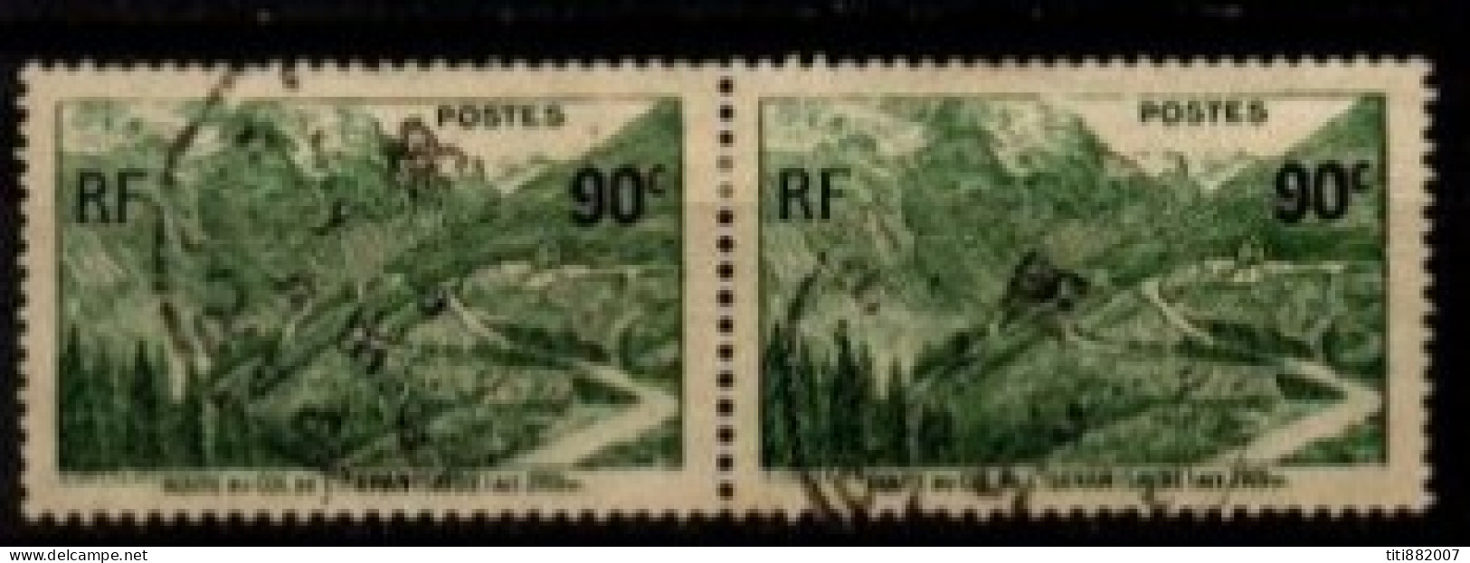 FRANCE    -   1937 .   Y&T N°  358 Oblitérés En Paire.    Col  De  L' Iseran - Used Stamps