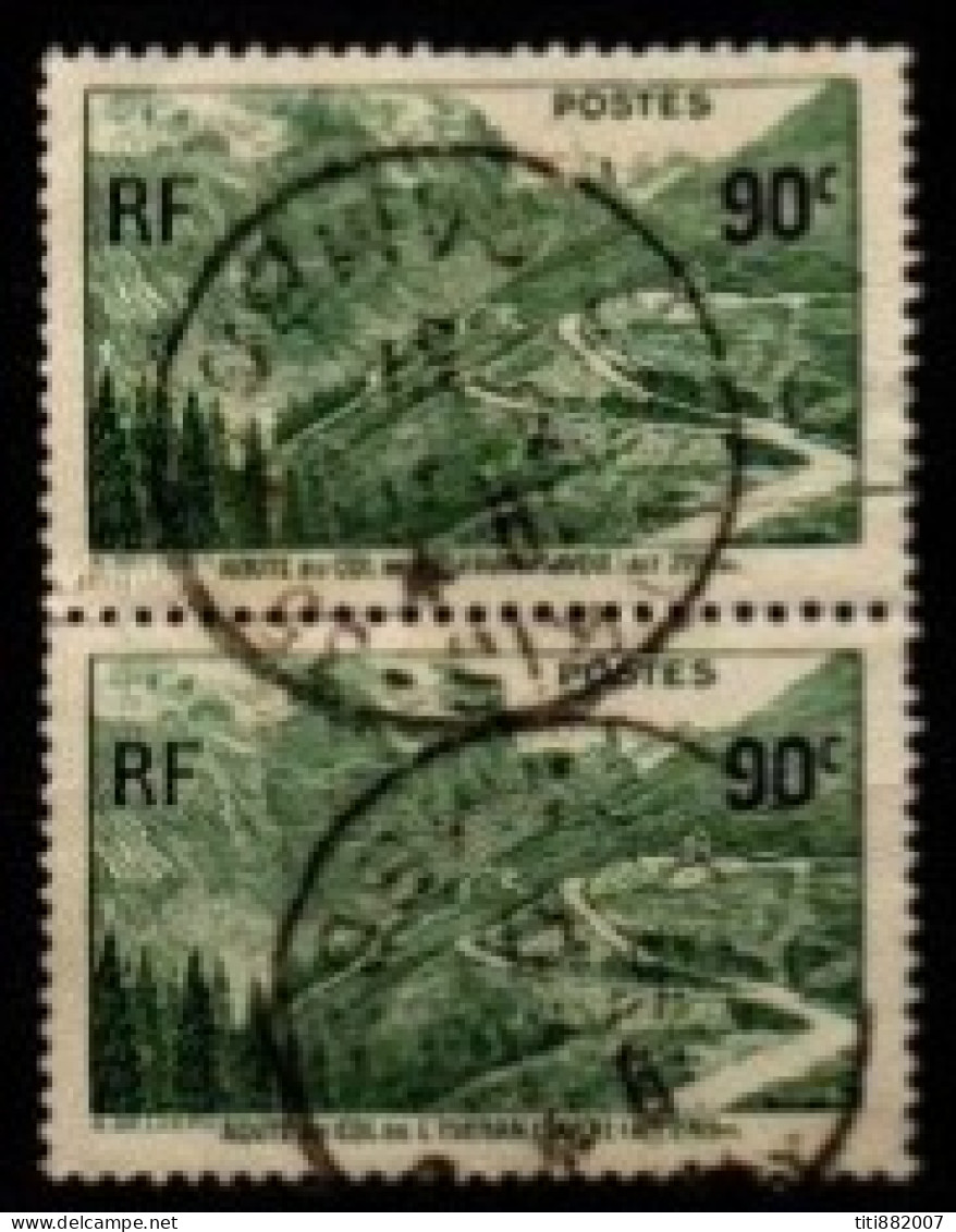 FRANCE    -   1937 .   Y&T N°  358 Oblitérés En Paire.    Col  De  L' Iseran - Used Stamps