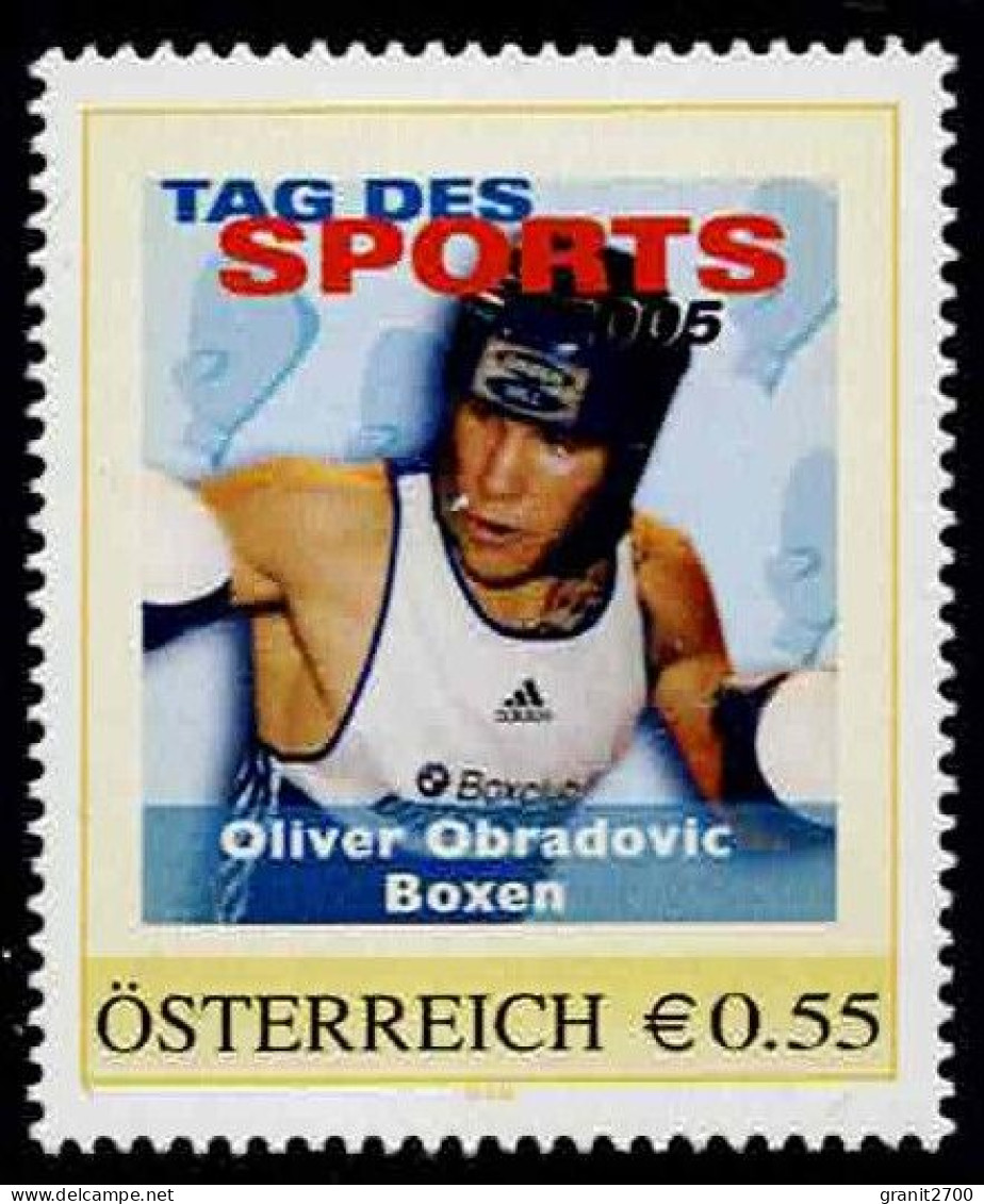 PM  Tag Des Sports 2005 - Oliver Obradovic - Boxen  Ex Bogen Nr. 8007312  Postfrisch - Personalisierte Briefmarken
