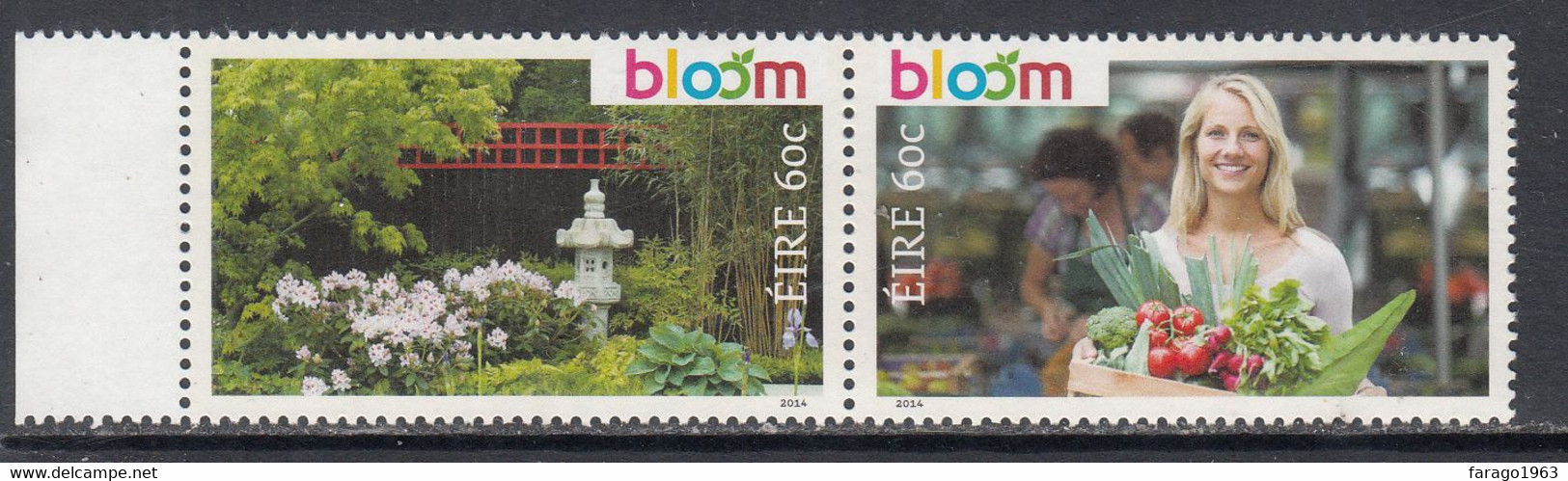 2014 Ireland Bloom Flowers Vegetables Fleurs  Complete Set Of 2 MNH @ BELOW FACE VALUE - Nuovi