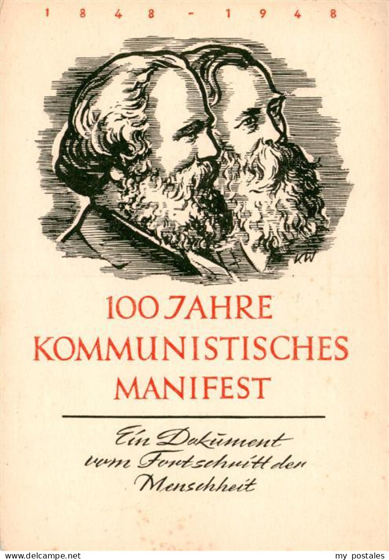 73886618 Leipzig 100 Jahre Kommunistisches Mainifest Marx Portrait Leipzig - Leipzig