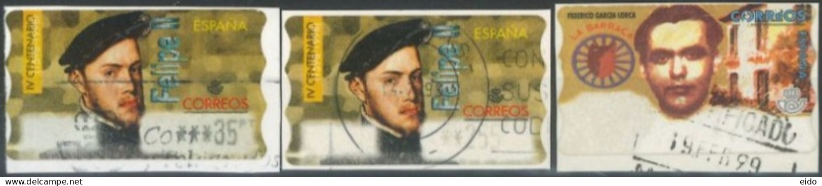 SPAIN -1999 - IV CENTENARY OF FELIPE II AND LA BARRACA STAMPS SET OF 3 OF DIFFERENT VALUES, USED . - Gebruikt