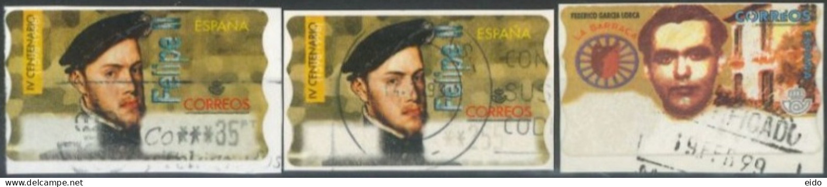 SPAIN -1999 - IV CENTENARY OF FELIPE II AND LA BARRACA STAMPS SET OF 3 OF DIFFERENT VALUES, USED . - Oblitérés