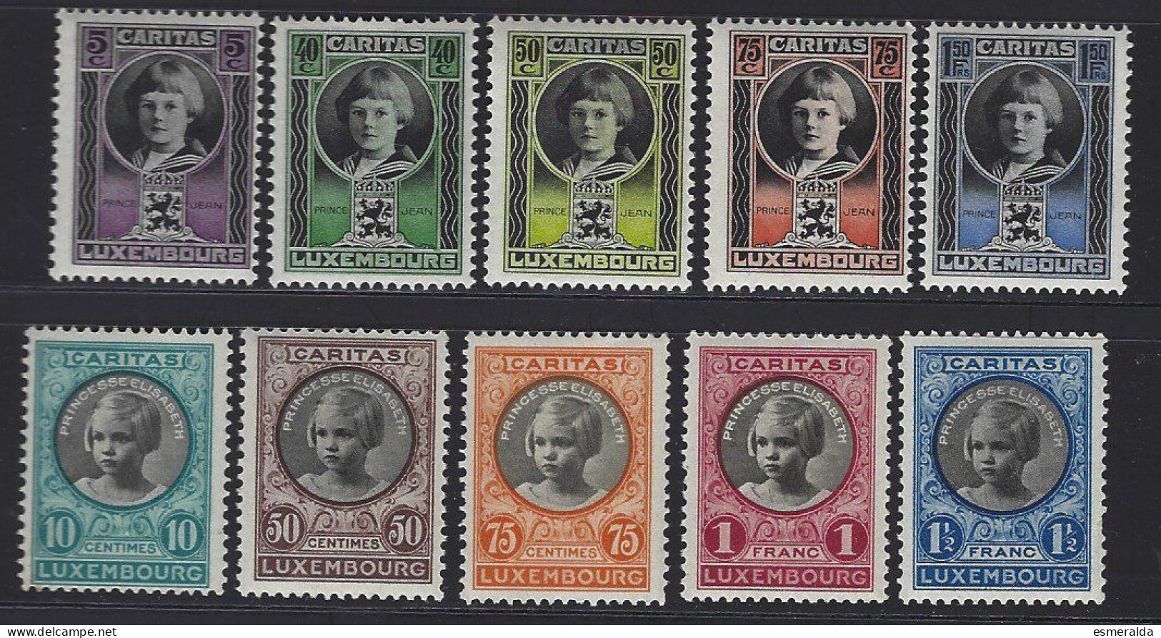 Luxembourg Yv 182/6+192/6,2 Séries Caritas 1926-28. 10 Valeurs Tous ** /mnh - Ongebruikt