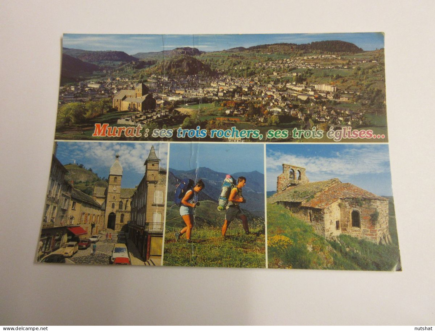 CP CARTE POSTALE CANTAL MURAT VUE GENERALE 3 ROCHERS 3 EGLISES - Ecrite          - Murat