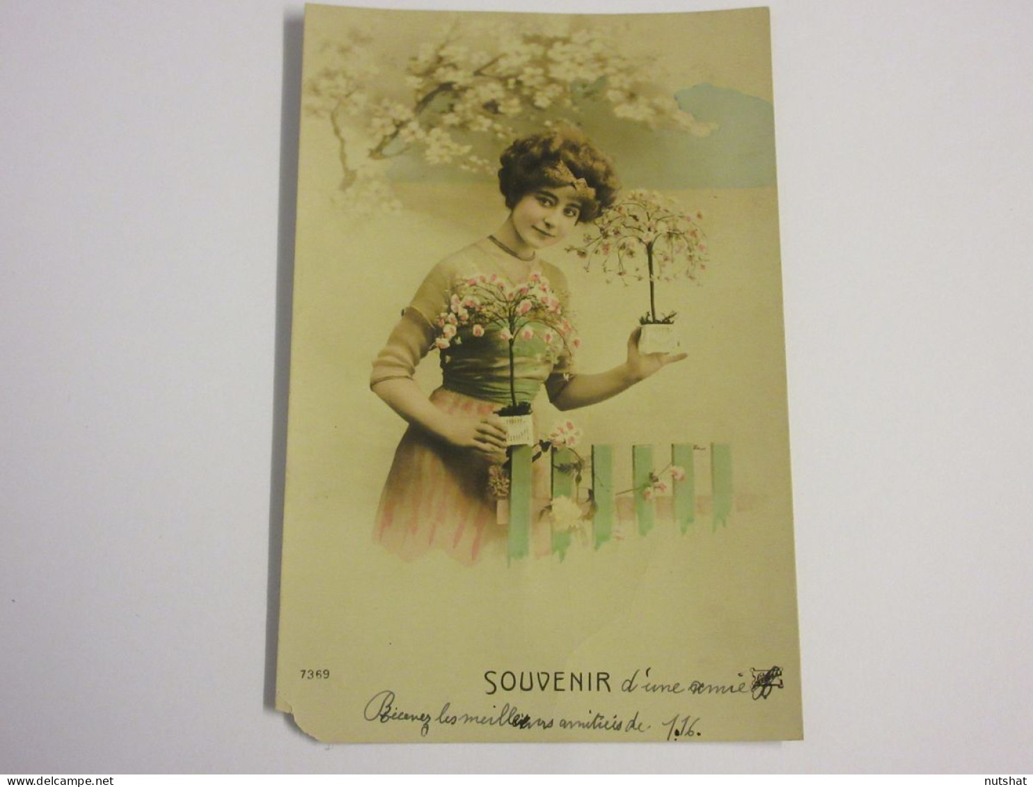 CP CARTE POSTALE ANCIENNE SOUVENIR D'UNE AMIE - Ecrite Le 9 Juillet 1917          - Souvenir De...