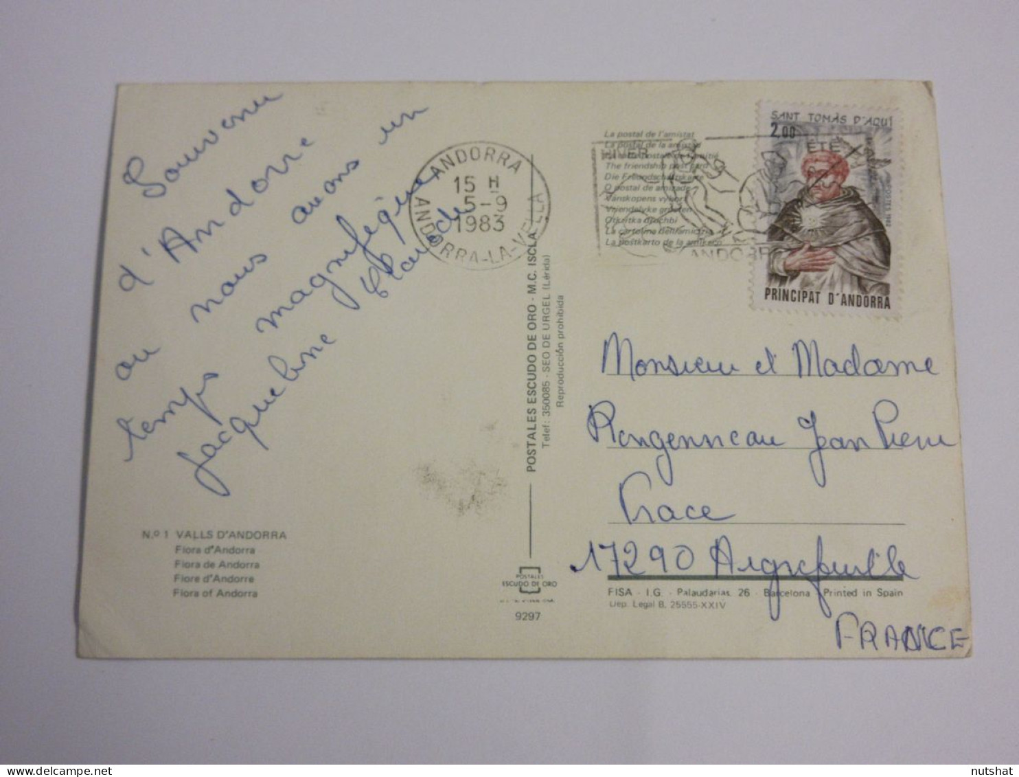 CP CARTE POSTALE ANDORRE FLORE FLEURS Et FOLKLORE D'ANDORRE - Ecrite En 1983 - Andorra