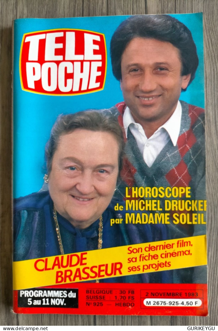 Magazine TELE POCHE N° 925 Les SCHTROUMPFS 02/11/1983 DRUCKER Madame Soleil  VERONIQUE Et DAVINA NEUF - Action