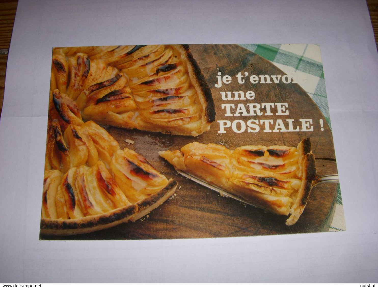 CP CARTE POSTALE MESSAGE JE T'ENVOIE Une TARTE POSTALE - ECRITE - Recettes (cuisine)